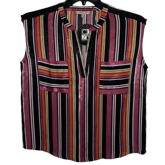 Striped Blouse Size Medium - Picture 1 of 6